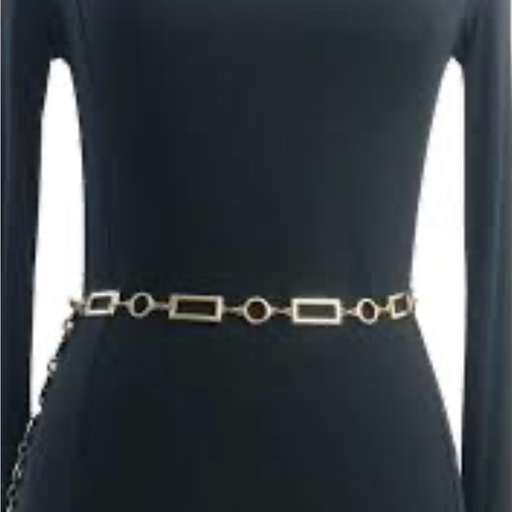 VINTAGE Silver Chain Belt - Picture 2 of 9